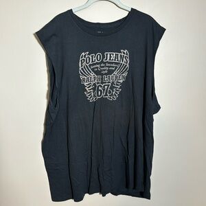Men’s 2x Polo Jeans sleeveless shirt in black.